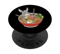 Divertente asino giapponese Ramen Noodles Bowl Giappone Zoo Boy Girl PopSockets PopGrip Adesivo