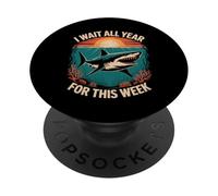 Divertente aspetto tutto l'anno per questa settimana dicendo squalo donne uomini PopSockets PopGrip Adesivo