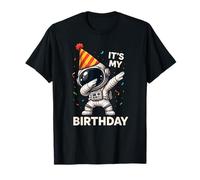 Divertente Astronauta Dabbing Il Suo Compleanno Spazio Bday Ragazzi Ragazza Maglietta