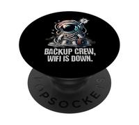 Divertente astronauta della squadra tecnica, Wifi è giù progettazione di emergenza PopSockets PopGrip Adesivo