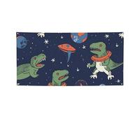 Divertente astronauta dinosauro razzo banner stampa bandiera per interni ed esterni banner per feste e segni poster personalizzato sfondo fotografico sfondo per affari, laurea, matrimonio, eventi