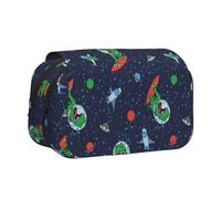 Divertente Astronauta Dinosauro Razzo Stampa Portatile Matita Sacchetto Cosmetico Toiletry Borse Multiuso Carino Grande Capacità Uso quotidiano