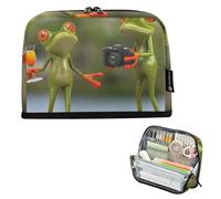 Divertente astuccio a forma di rane con cerniera, astuccio per matite e matite, per ragazzi e ragazze, organizer Kawaii per il rientro a scuola