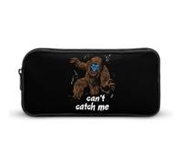 Divertente astuccio Bigfoot con scritta in lingua inglese "Can 't Catch Me", astuccio ad alta capacità, astuccio per cancelleria, trucchi, cosmetici, organizer per uomini e donne