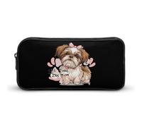 Divertente astuccio per matite Shih Tzu Mom carino astuccio per penne e cosmetici, organizer per viaggi e ufficio