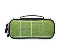 Divertente astuccio portapenne per campo da tennis verde, astuccio portapenne portatile con cerniera, borsa da trucco da viaggio, organizer per cancelleria per l'home office