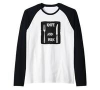 Divertente attrezzatura da mangiare per gli amanti del coltello e della forchetta Maglia con Maniche Raglan