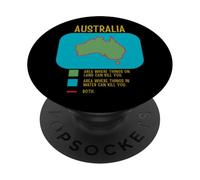 Divertente Australia Mappa dei pericoli - Cose che possono ucciderti PopSockets PopGrip Adesivo