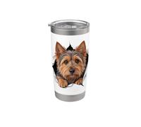 Divertente Australian Terrier che sbircia carino amante dei cani mamma papà Bicchiere termico in acciaio inox doppia parete