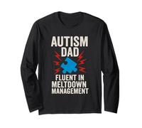 Divertente Autismo papà Neurodivergente Famiglia Edgy Consapevolezza Umorismo Maglia a Manica