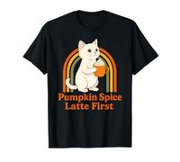Divertente Autunno Gatto Zucca Spice Latte Prima Poi Il Tuo Dramma Maglietta
