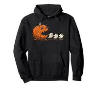 Divertente Avventura Halloween Zucca Mangiare Fantasmi Felpa con Cappuccio