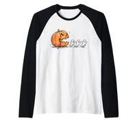 Divertente Avventura Halloween Zucca Mangiare Fantasmi Maglia con Maniche Raglan