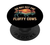 Divertente avviso sui bisonti: non accarezzare le mucche lanuginose PopSockets PopGrip Adesivo
