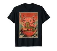 Divertente Axolotl Mangiare Ramen Kawaii Anime Giapponese Axolotls Maglietta