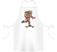 Divertente Babbo Natale Alieno su Un Skateboard Cotone Grembiule 100% Biologico