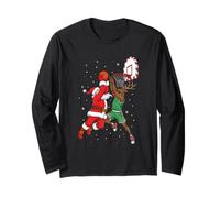 Divertente Babbo Natale Basket Renna Maglia a Manica