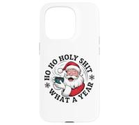 Divertente Babbo Natale caffè Natale - Ho Ho Holy Wow What a Year Custodia per iPhone 15 Pro