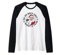 Divertente Babbo Natale caffè Natale - Ho Ho Holy Wow What a Year Maglia con Maniche Raglan