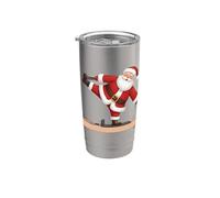 Divertente Babbo Natale che fa riformatore Pilates Natale Pilates Bicchiere termico in acciaio inox doppia parete