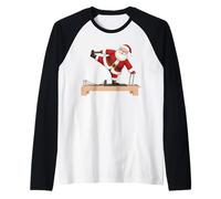 Divertente Babbo Natale Che Fa riformatore Pilates Natale Pilates Maglia con Maniche Raglan