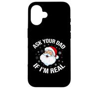 Divertente Babbo Natale chiedi a tuo padre se sono un vero Babbo Natale Custodia per iPhone 16