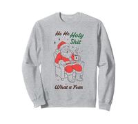 Divertente Babbo Natale Grafica Ho Ho Holy Wow What a Year Felpa