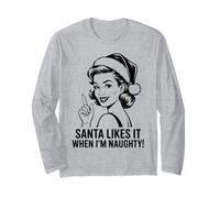 Divertente Babbo Natale Piace Quando Sono Cattivo Maglia a Manica