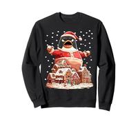 Divertente Babbo Natale Pinguino e Biscotti di Pan di Zenzero Parodia di Natale Felpa