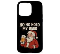 Divertente Babbo Natale tropicale con birra - Ho Ho Hold My Beer Christmas Custodia per iPhone 15 Pro Max