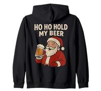 Divertente Babbo Natale Tropicale con Birra - Ho Ho Hold My Beer Christmas Felpa con Cappuccio