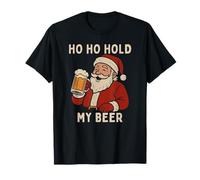 Divertente Babbo Natale Tropicale con Birra - Ho Ho Hold My Beer Christmas Maglietta