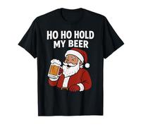 Divertente Babbo Natale Tropicale con Birra - Ho Ho Hold My Beer Christmas Maglietta