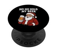 Divertente Babbo Natale tropicale con birra - Ho Ho Hold My Beer Christmas PopSockets PopGrip Adesivo