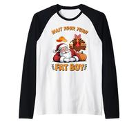 Divertente Babbo Natale Turchia Aspetta Il Tuo Turno Fat Boy Maglia con Maniche Raglan