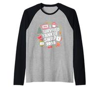 Divertente Babbo Natale Yankee Swap Secret Santa 2025 elefante bianco Maglia con Maniche Raglan
