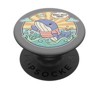 Divertente balena Hello There Cute Ocean Creature Lover Fan PopSockets PopGrip Adesivo