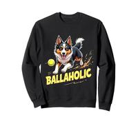 Divertente Ballaholic Australian Shepherd Dog Chasing Aussie Ball Felpa