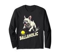 Divertente Ballaholic Bulldog Francese Che insegue Frenchie Ball Maglia a Manica