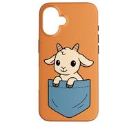 Divertente bambino capra Pocket Pal Carino Fattoria Animale Capra Amanti Custodia per iPhone 16