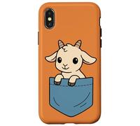 Divertente bambino capra Pocket Pal Carino Fattoria Animale Capra Amanti Custodia per iPhone X/XS