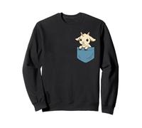 Divertente bambino capra Pocket Pal Carino Fattoria Animale Capra Amanti Felpa