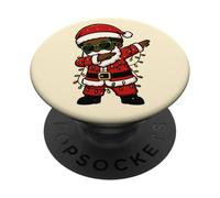 Divertente bambino nero che tampona Merry Christmas Santa Xmas per ragazzi e ragazze PopSockets PopGrip Adesivo