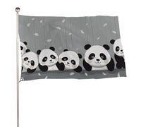 Divertente bandiera a forma di panda, 119,4 x 177,8 cm, stampa su entrambi i lati, bandiera decorativa da giardino, non sbiadisce, con occhielli in ottone da appendere, sfondo fotografico per interni