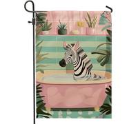 Divertente bandiera a righe per il bagno dei cavalli, decorazione tropicale con piante di pesche, bandiere estive per esterni, decorazione per prato su entrambi i lati, 30,5 x 45,7 cm