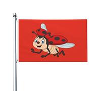 Divertente bandiera a sette stelle coccinella bifacciale 3x5 piedi bandiera per esterni durevole patio bandiere decorative per interni striscioni per feste di casa bandiera di benvenuto 3by5