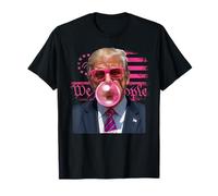Divertente bandiera americana con Donald Trump Bubble Gum rosa 4 luglio Maglietta
