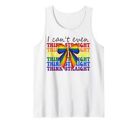 Divertente bandiera arcobaleno gay pride I Can't Even Think Straight Canotta
