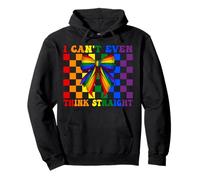 Divertente bandiera arcobaleno gay pride I Can't Even Think Straight Felpa con Cappuccio