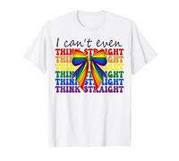 Divertente bandiera arcobaleno gay pride I Can't Even Think Straight Maglietta